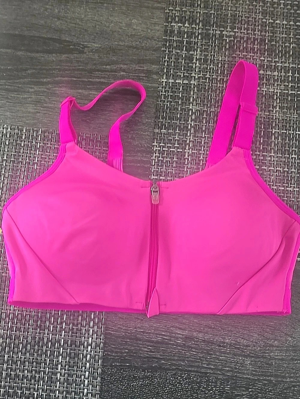 NWOT All In Motion Medium Support Zip Front Sports Bra Pink